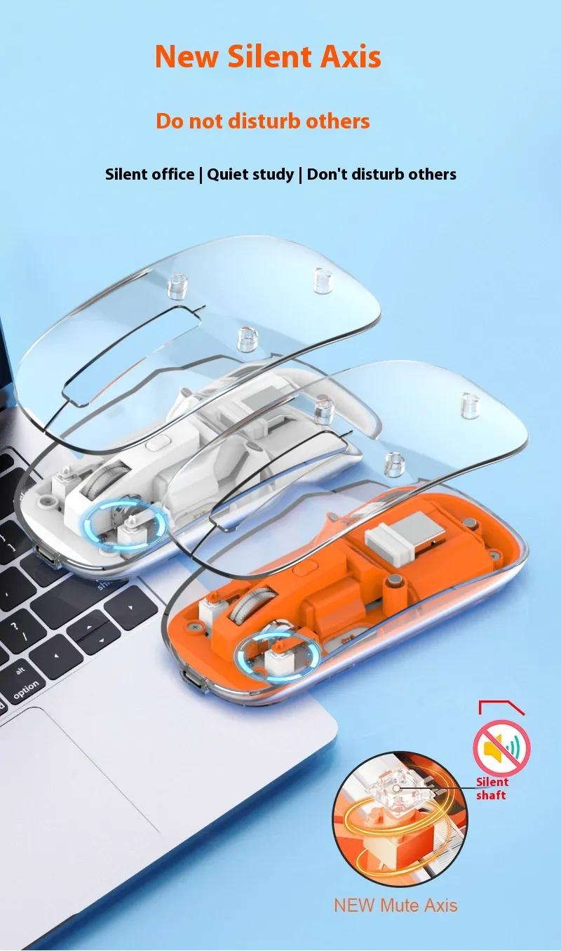 Mouse Magnético wireless transparente